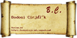 Bodosi Cirjék névjegykártya